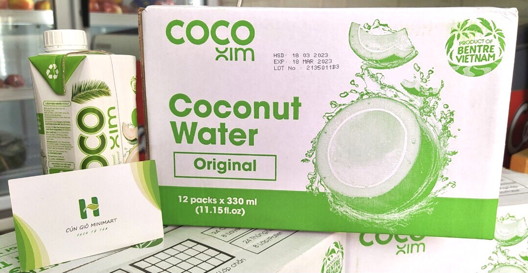 Nước Dừa Xiêm Tươi hiệu Cocoxim, thùng 12 hộp x 330ml