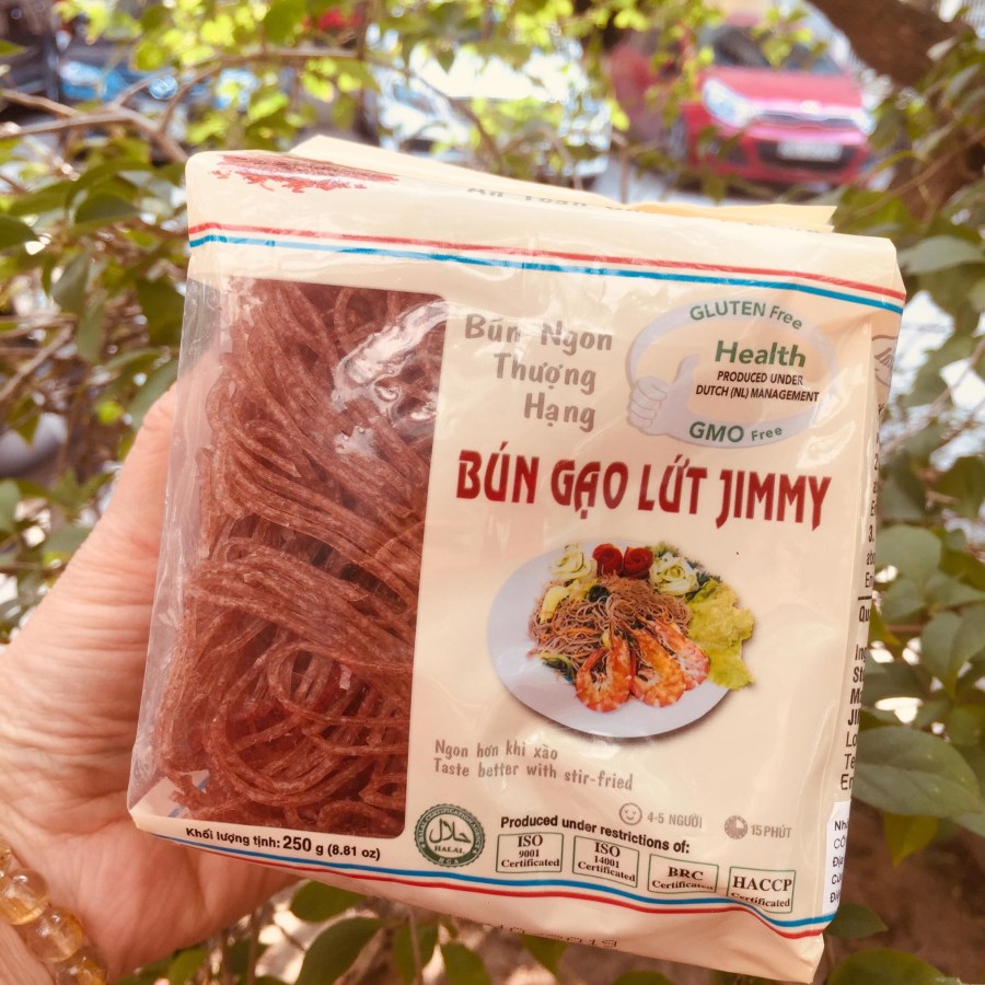 Bún gạo Lứt Jimmy túi 250g, tiêu chuẩn xuất khẩu châu Âu.