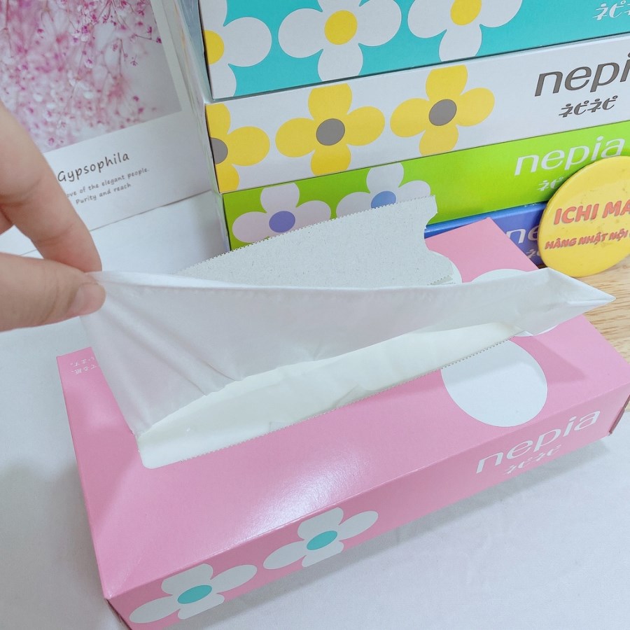 Khăn giấy khô Nepia Nhật Bản (Set 5 hộp x 150 tờ)