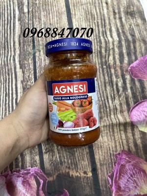 Sốt bò băm cà chua Ý Agnesi 400gr, 100% cà chua và thịt bò Ý.
