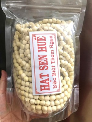 Hạt sen khô chuẩn Huế loại 1, thơm và bở, túi 250gr.
