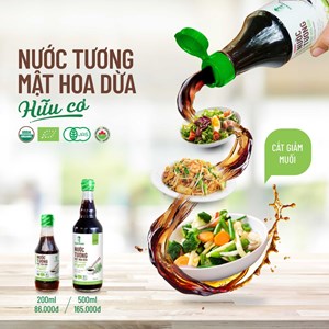 Nước tương mật hoa dừa hữu cơ Sokfarm chai 265ml