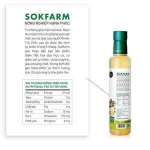 GIẤM MẬT HOA DỪA HỮU CƠ SOKFARM 265ML.