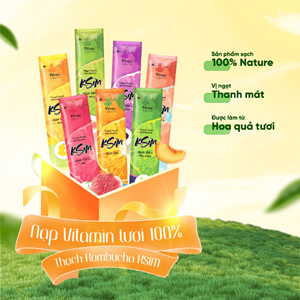 Thạch Trái Cây Tươi Ít Đường Kombucha KSIM Vitropi Garden, 7 Vị Ngọt Thanh Mát