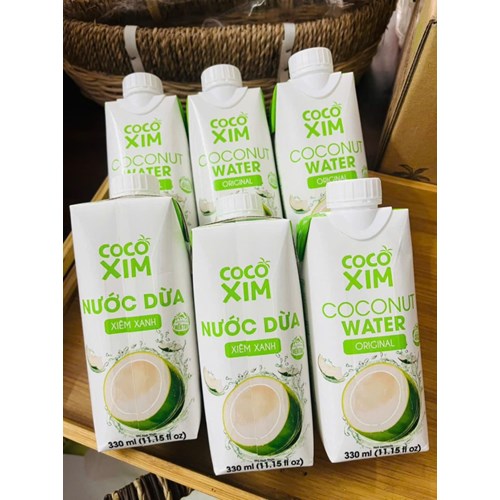 Nước Dừa Xiêm Tươi hiệu Cocoxim, thùng 12 hộp x 330ml