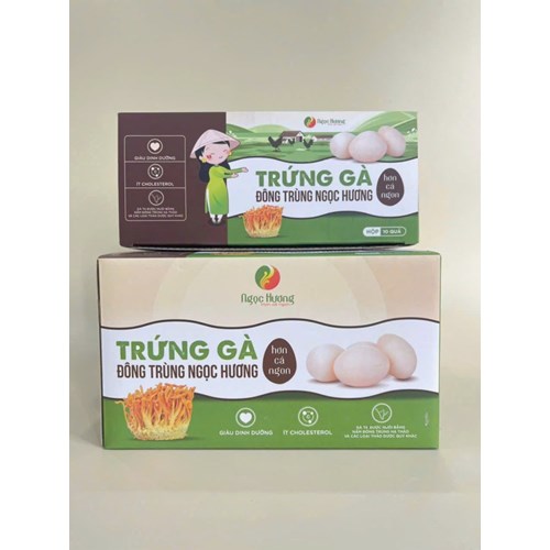Trứng gà đông trùng Ngọc hương thơm béo, giàu dinh dưỡng, hộp 10 quả.