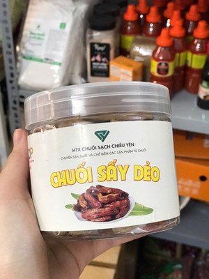 Chuối sấy dẻo HTX Chiêu Yên hộp 300gr, tiêu chuẩn OCOP