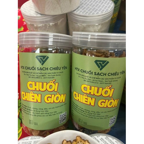 Chuối Chiên Giòn Chiêu Yên OCOP – Đặc Sản Tuyên Quang Giòn Rụm, Thơm Lừng. Hộp 200gr.